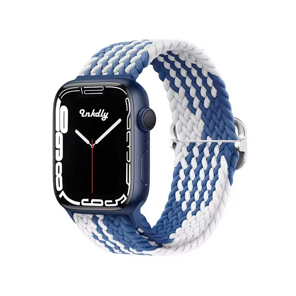 Willow Braided Loop Apple Watch Bands Replacement Straps 38MM/40MM/41MM Blue White