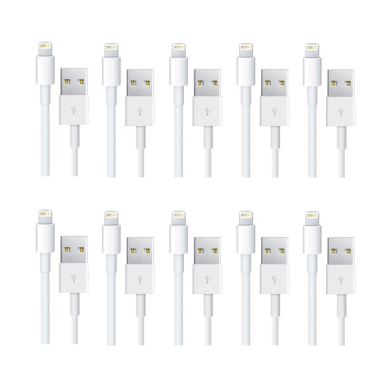 iPhone Charger Cable Replacement Lightning to USB-A 1m (10-Pack)