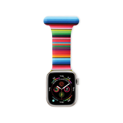 Apple Watch Nurse Fob Clip 38MM/40MM/41MM Rainbow Stripe Print