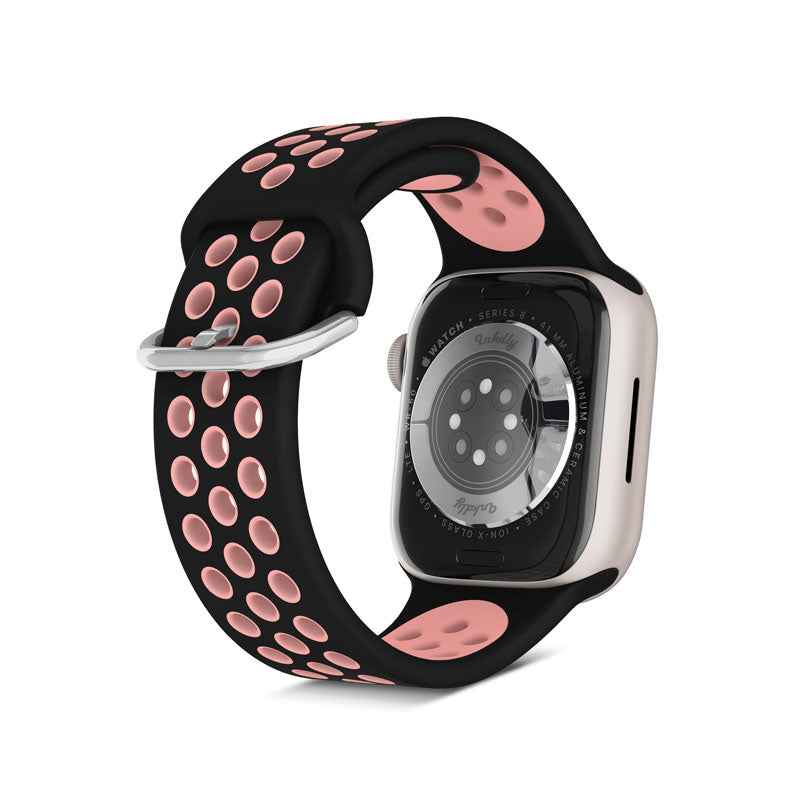 Airvent Apple Watch Band Replacement Straps with Buckle 38mm/40mm/41mm Black + Pink Vents 