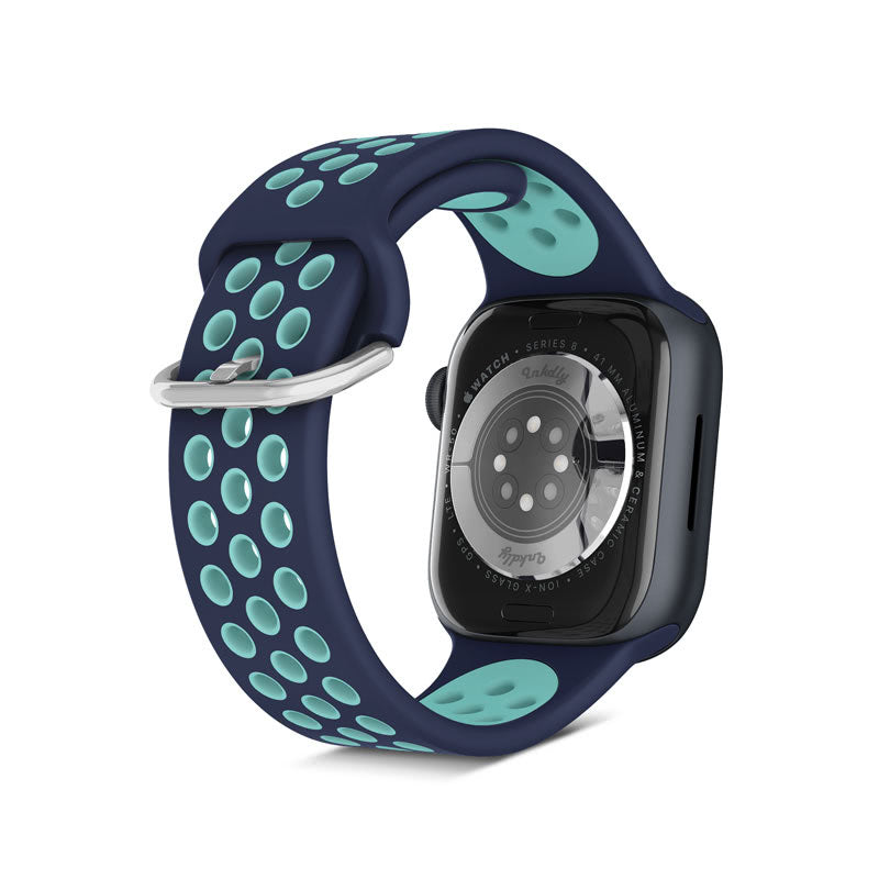 Airvent Apple Watch Band Replacement Straps with Buckle 38mm/40mm/41mm Navy Blue + Teal Vents 