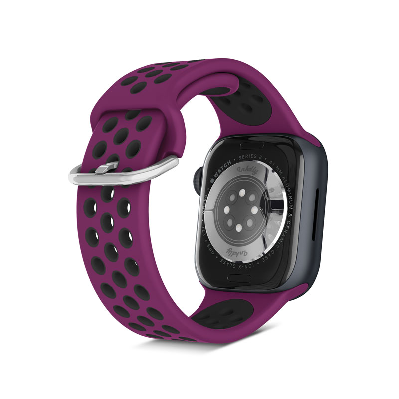 Airvent Apple Watch Band Replacement Straps with Buckle 38mm/40mm/41mm Dark Purple + Black Vents 