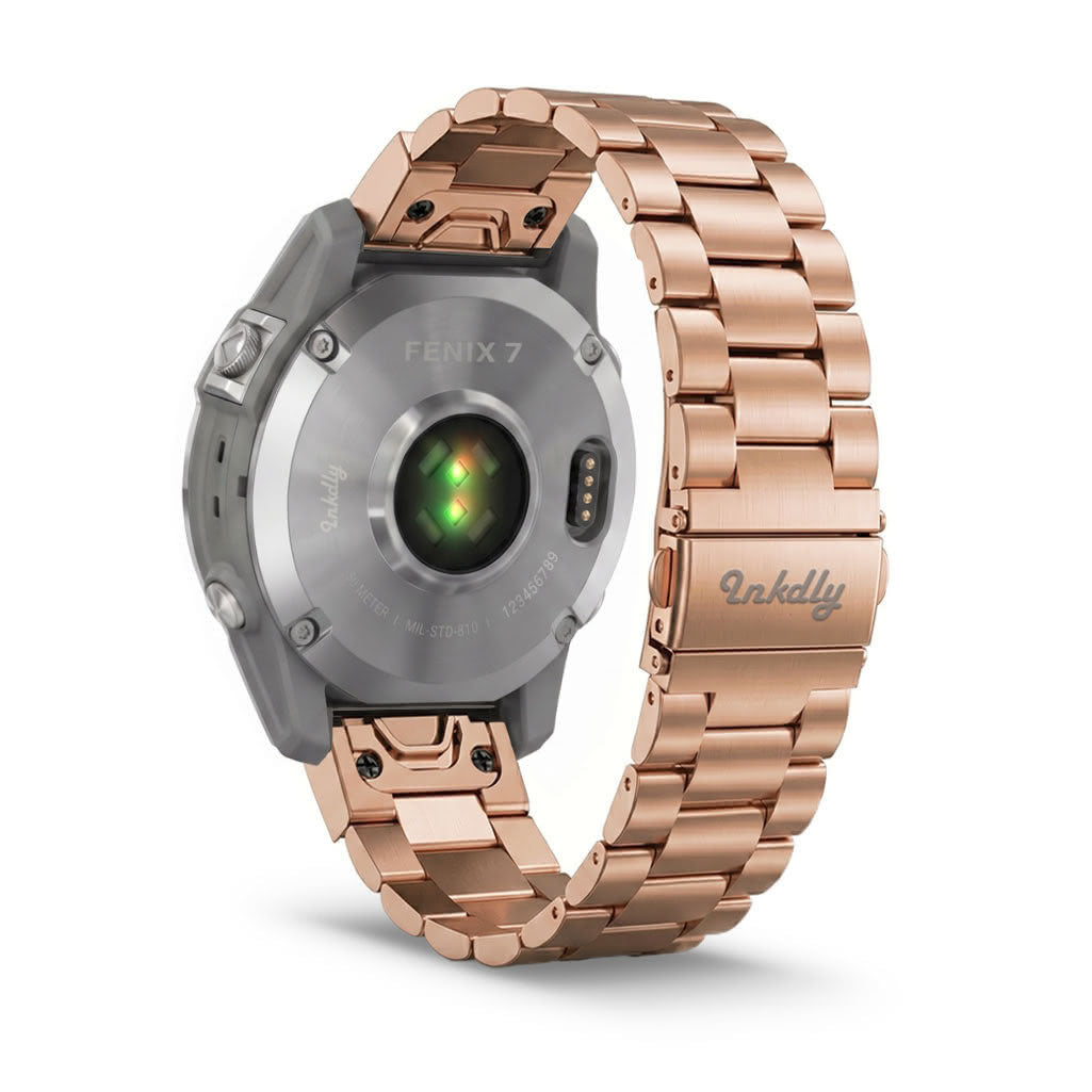 Boss Stainless Garmin Fenix 7 Bands Replacement Quick Change (22mm) Rose Gold