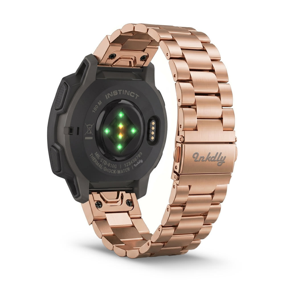 Boss Stainless Garmin Instinct Bands Replacement Quick Change (22mm) Rose Gold