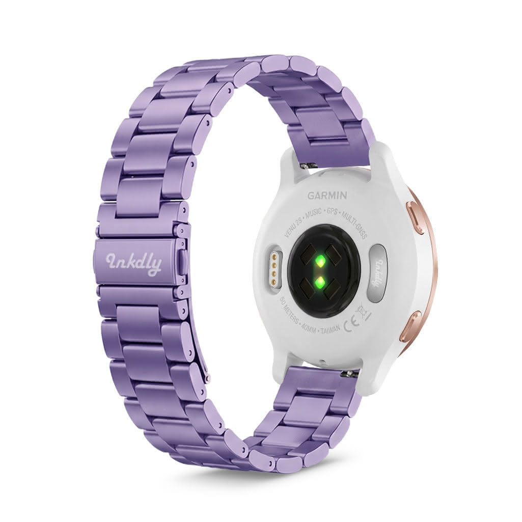 Boss Garmin Venu 2S Bands Replacement Stainless Link (18mm) Light Purple