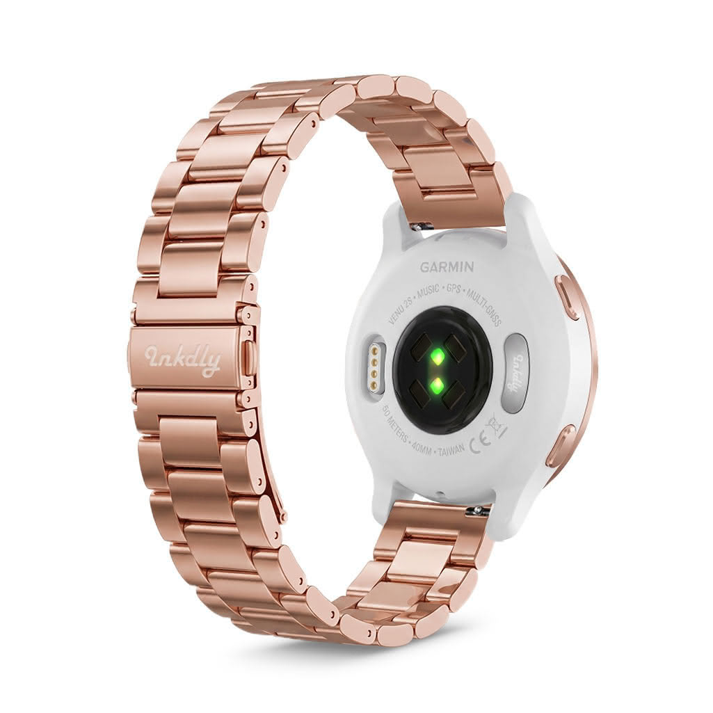 Boss Garmin Venu 2S Bands Replacement Stainless Link (18mm) Rose Gold