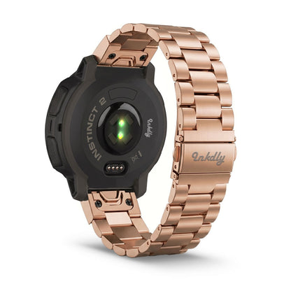 Boss Stainless Garmin Instinct 2 Bands Replacement Quick Change (22mm) Rose Gold