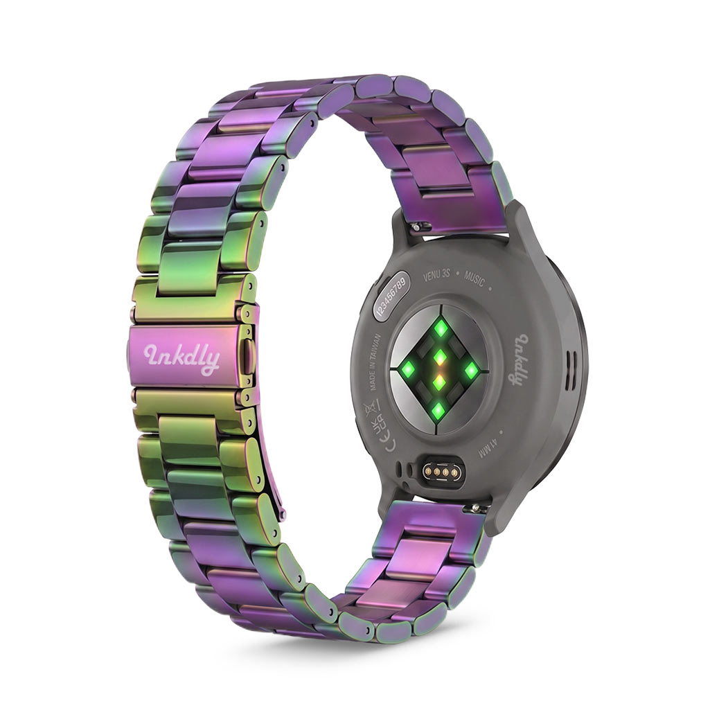 Boss Garmin Venu 3S Bands Replacement Stainless Link (18mm) Iridescent