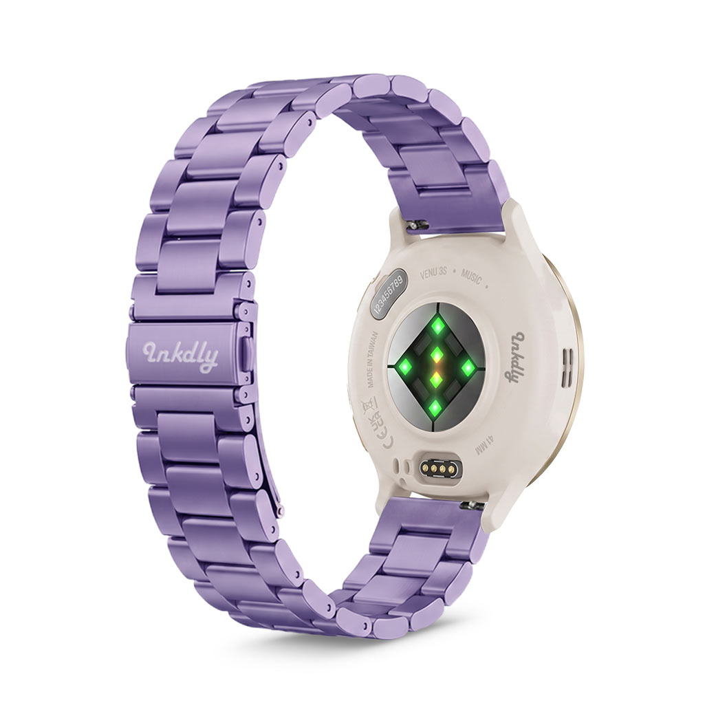 Boss Garmin Venu 3S Bands Replacement Stainless Link (18mm) Light Purple