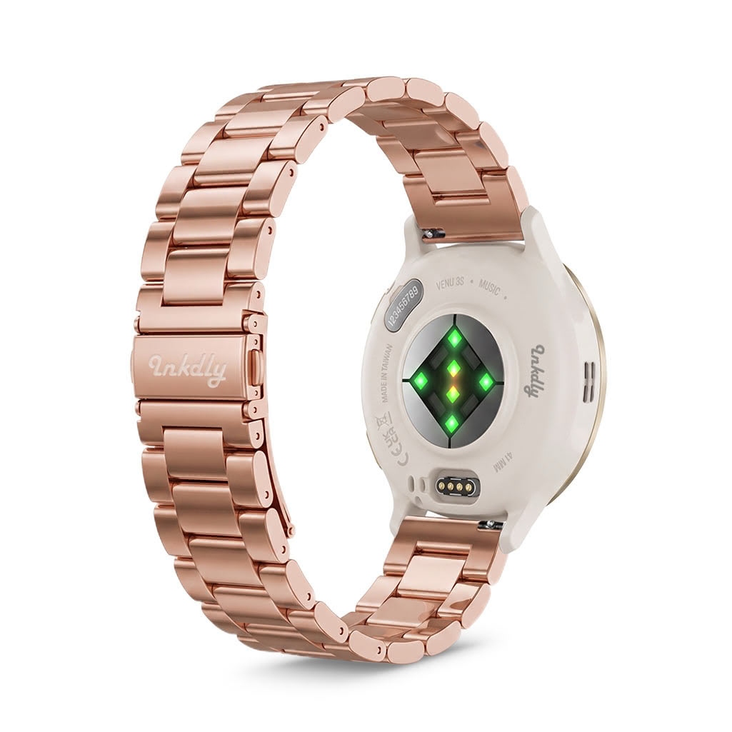 Boss Garmin Venu 3S Bands Replacement Stainless Link (18mm) Rose Gold