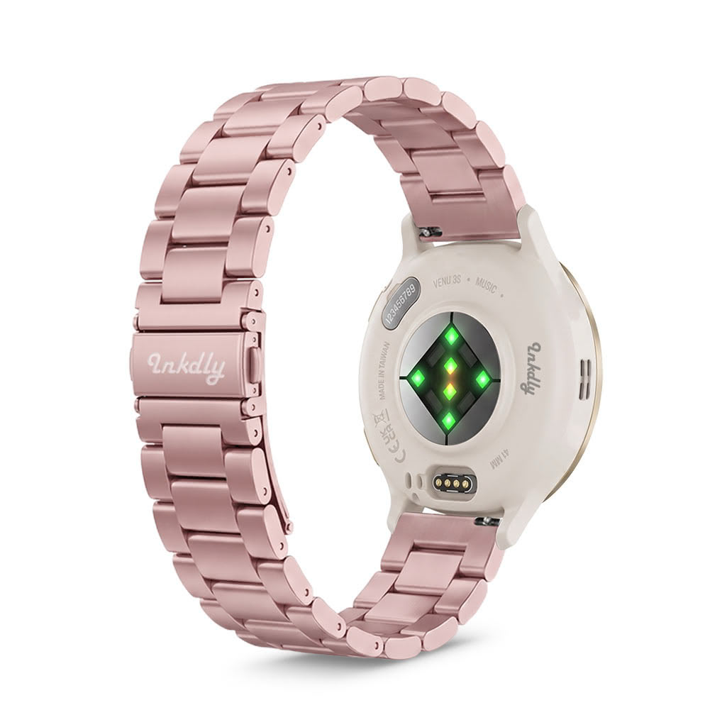 Boss Garmin Venu 3S Bands Replacement Stainless Link (18mm) Rose Pink