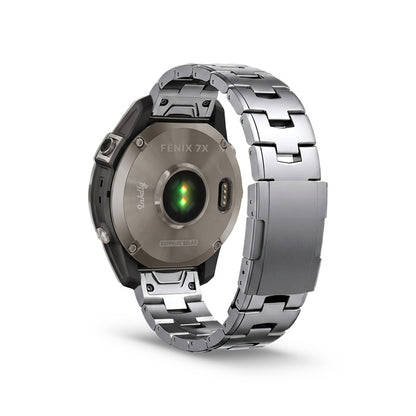 Evo Titanium Garmin Fenix 7X Bands Replacement Quick Change (26mm) Silver