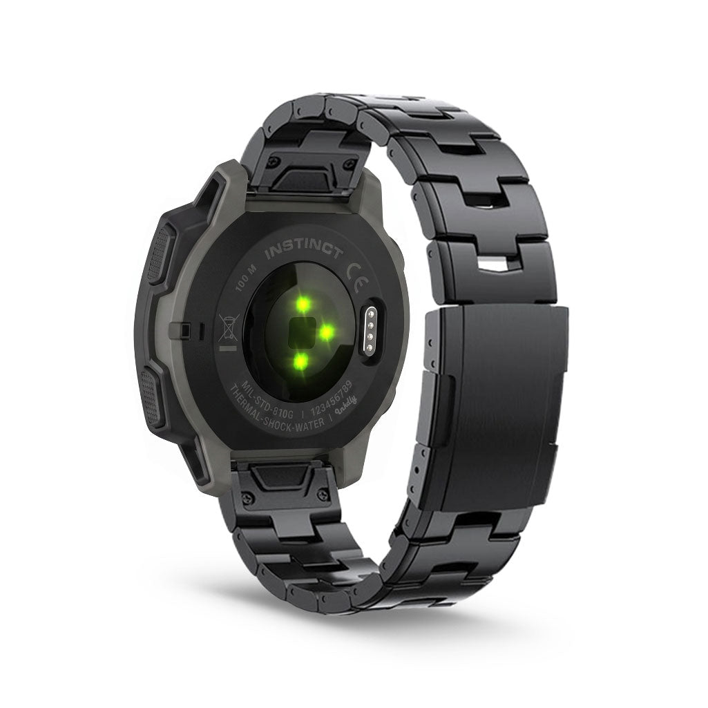 Evo Titanium Garmin Instinct Bands Replacement Quick Change (22mm) Black