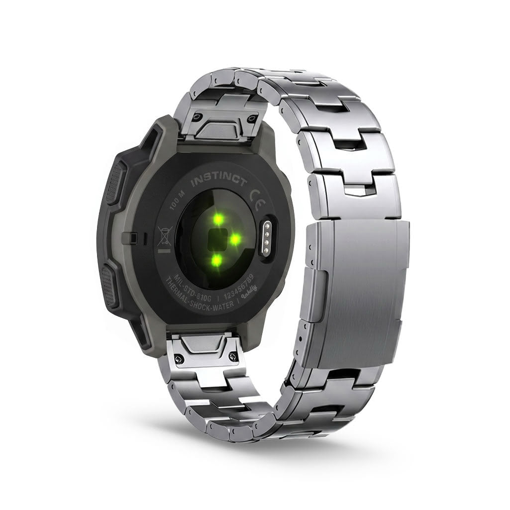 Evo Titanium Garmin Instinct Bands Replacement Quick Change (22mm) Silver