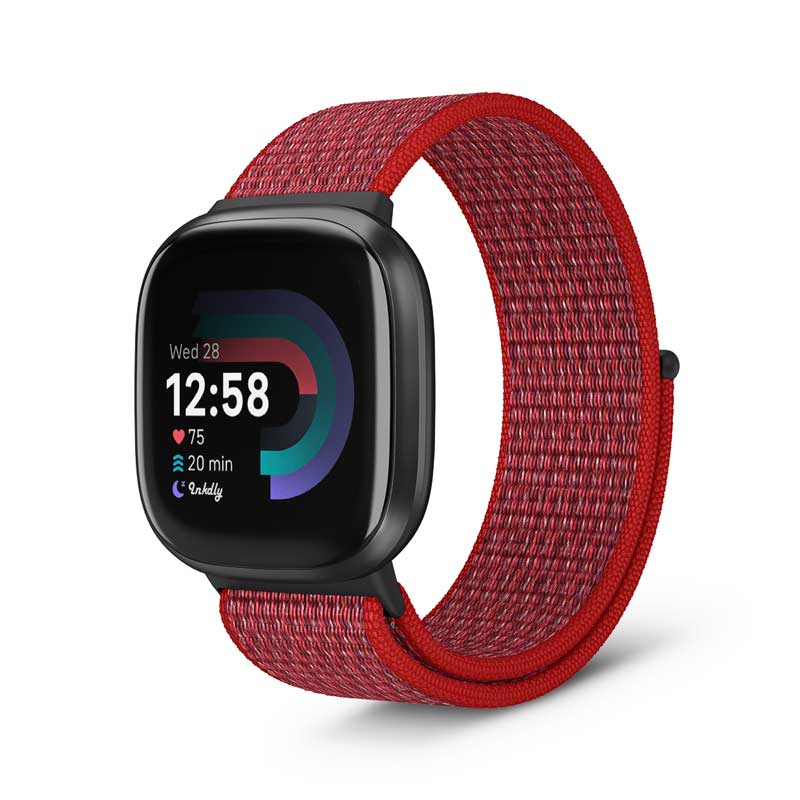 Sports Loop Fitbit Versa 4 & Sense 2 Band Replacement Strap Red  