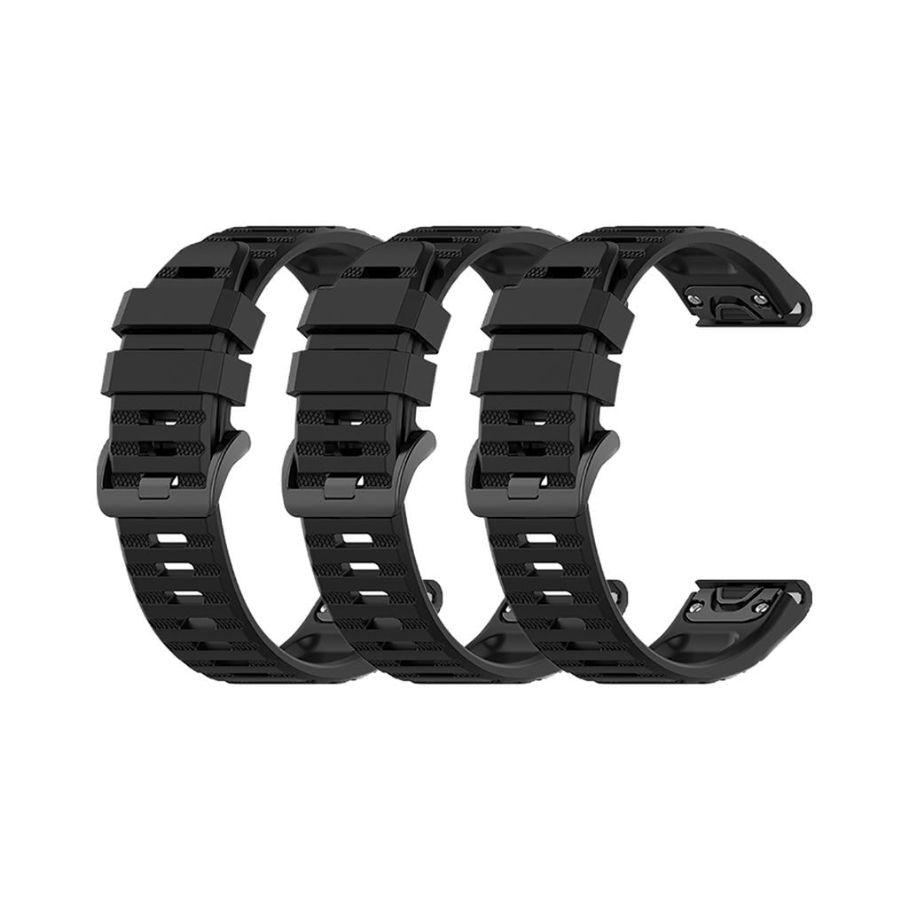 Tankd Garmin Epix Gen 2 Bands Replacement Quick Change 22mm For 47mm Watch Black (3-Pack)