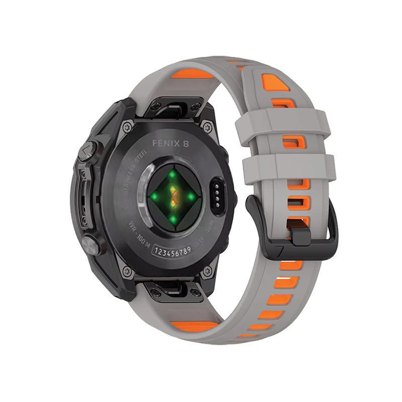 Garmin Fenix 8 Watch Bands Replacement Quick Change 20mm For 43mm Watch Grey + Orange