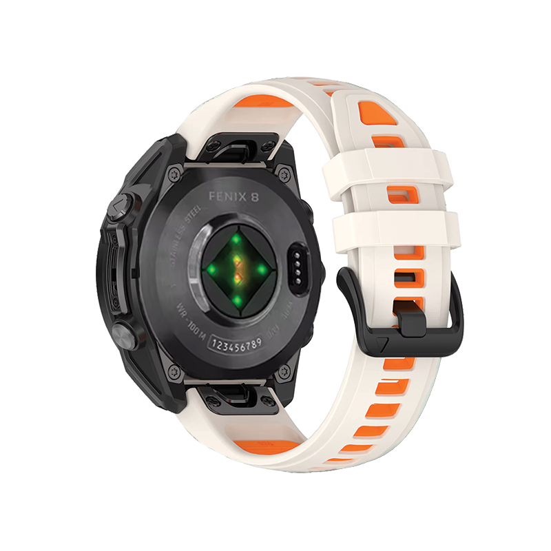 Garmin Fenix 8 Watch Bands Replacement Quick Change 20mm For 43mm Watch Starlight + Orange