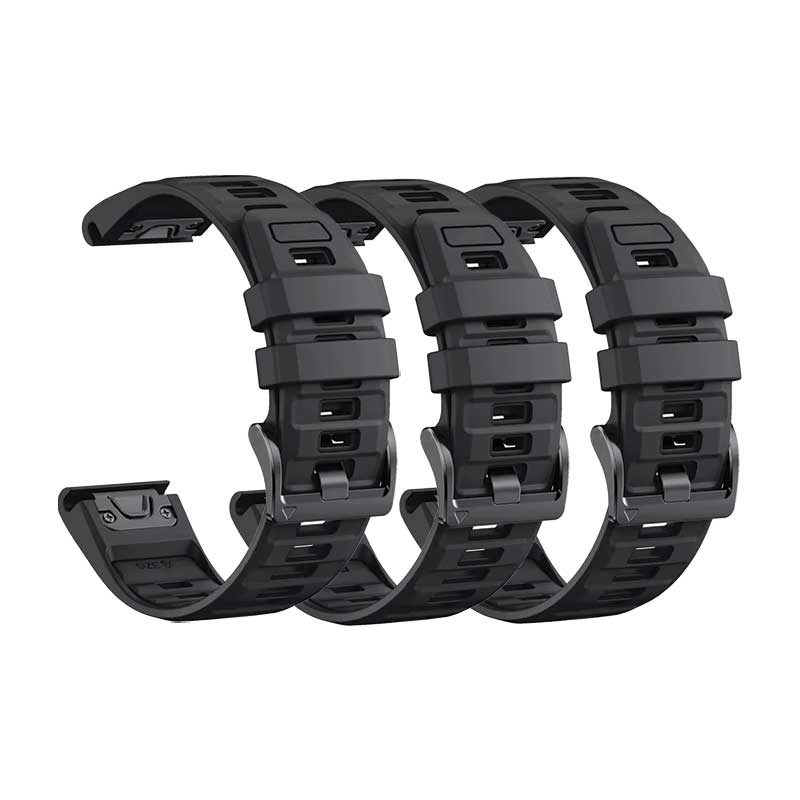 Garmin Fenix 8 Watch Bands Replacement Quick Change 22mm For 47mm Watch Black (3-Pack)
