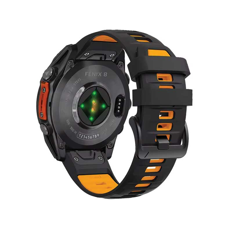 Garmin Fenix 8 Watch Bands Replacement Quick Change 22mm For 47mm Watch Black + Orange