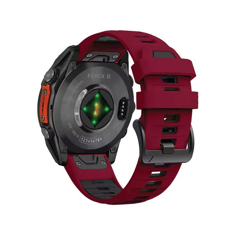 Garmin Fenix 8 Watch Bands Replacement Quick Change 22mm For 47mm Watch Red + Black