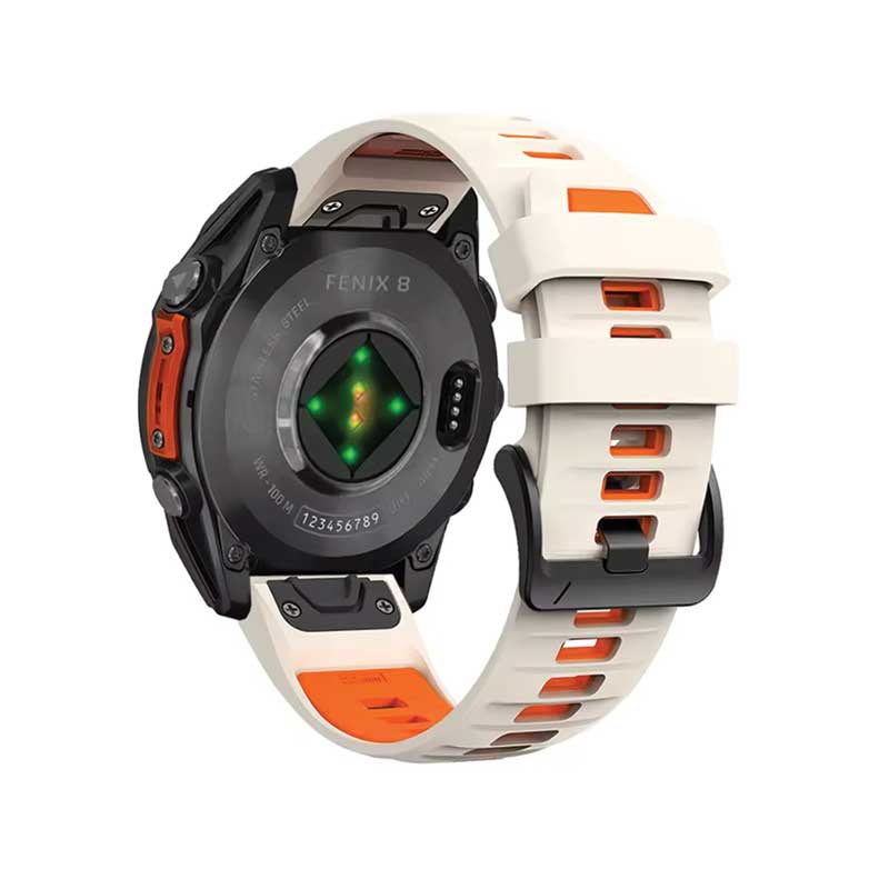 Garmin Fenix 8 Watch Bands Replacement Quick Change 22mm For 47mm Watch Starlight + Orange