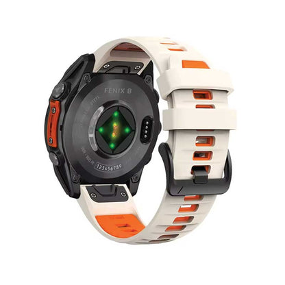Garmin Fenix 8 Watch Bands Replacement Quick Change 22mm For 47mm Watch Starlight + Orange