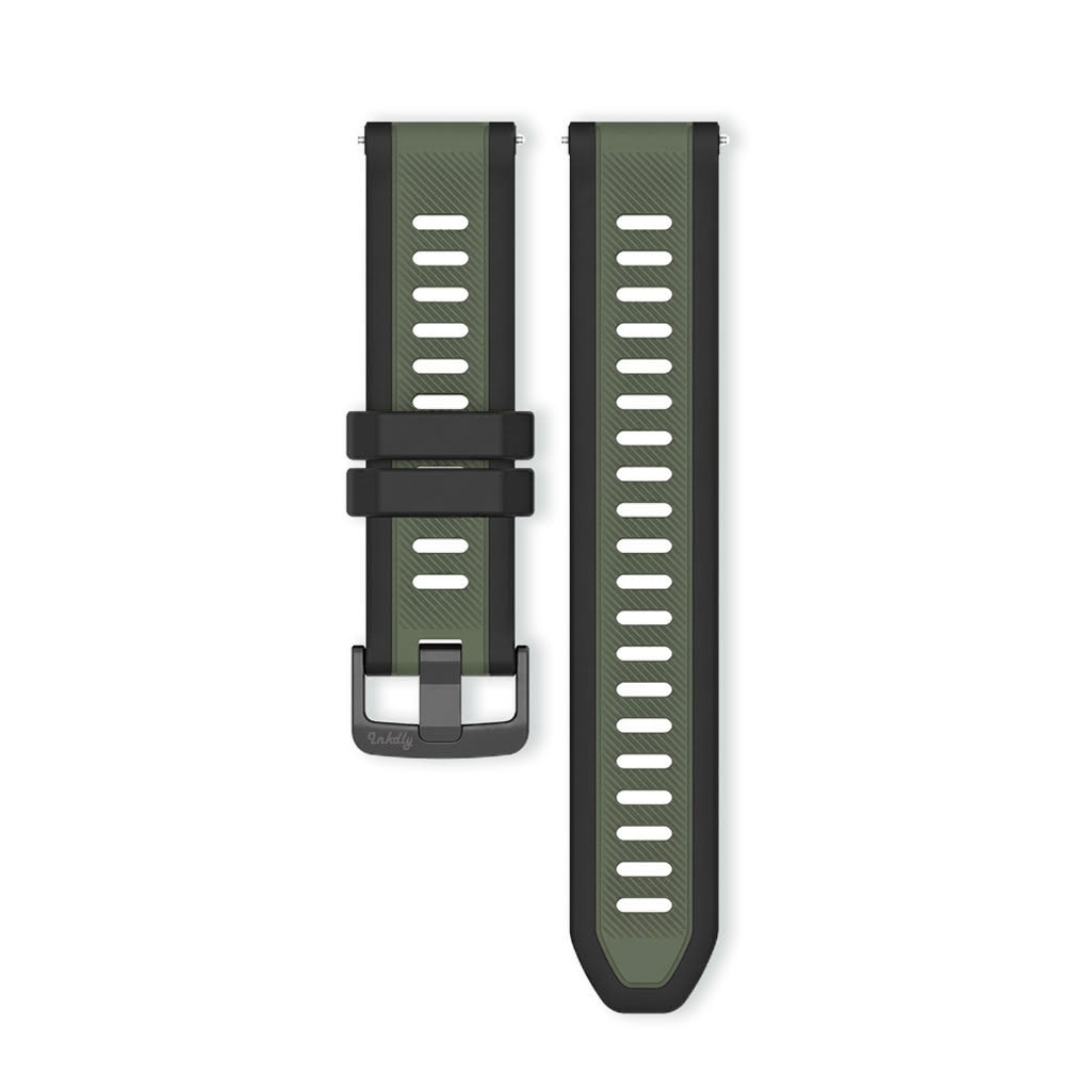 Garmin Forerunner 165 Bands Replacement Straps (20mm) Black + Pine Needle Green