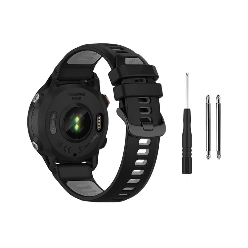 Garmin Forerunner 955 Bands Replacement with Spring Bars (22mm) Black + Grey