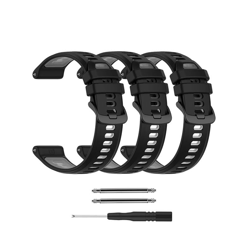 Garmin Forerunner 955 Bands Replacement with Spring Bars (22mm) Black + Grey (3-Pack)