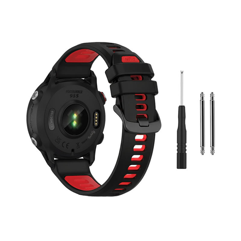Garmin Forerunner 955 Bands Replacement with Spring Bars (22mm) Black + Red