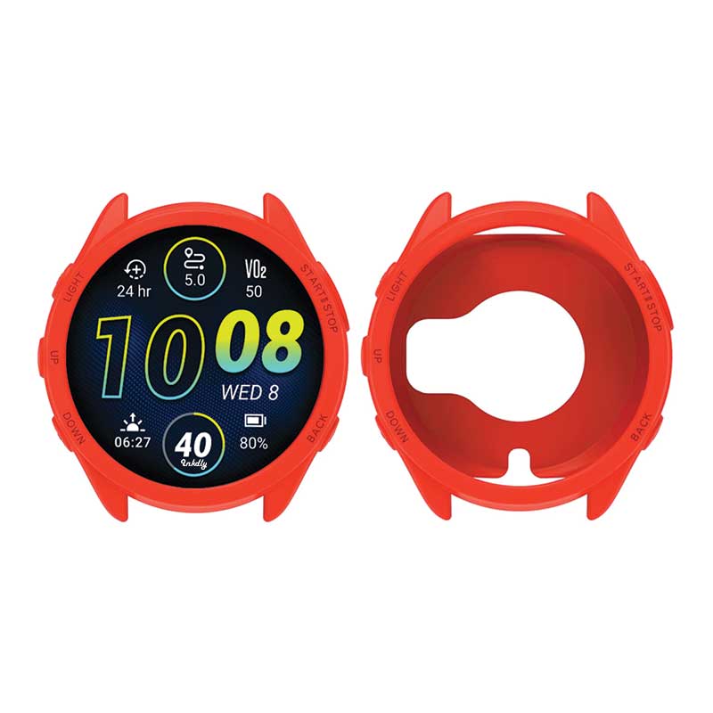 Rugged Garmin Forerunner 965 Protective Cover Case Red