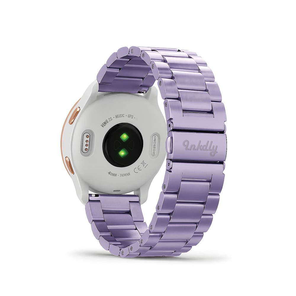 Boss Garmin Venu 2S Bands Replacement Stainless Link (18mm) Light Purple
