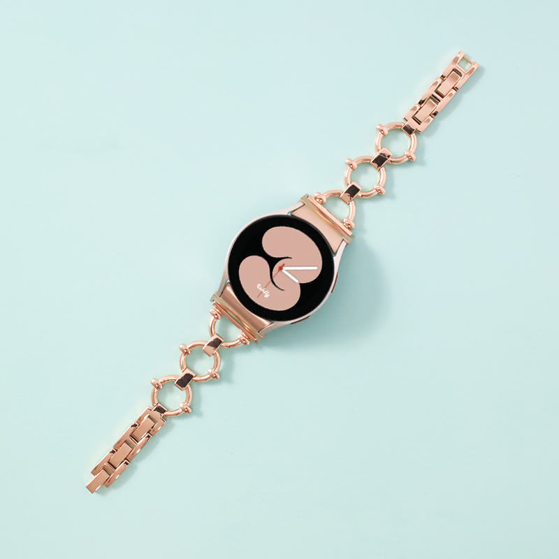 Harper Stainless Steel Samsung Galaxy Watch 4 Bands Replacement Rose Gold