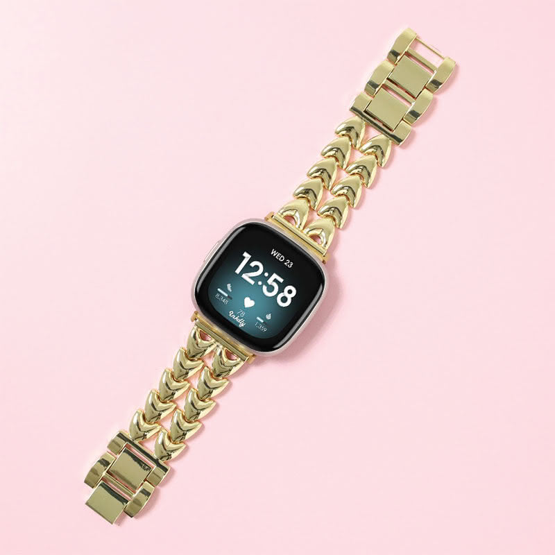 Juliet Stainless Steel Fitbit Versa 3 & Sense Watch Band Gold  