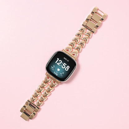 Juliet Stainless Steel Fitbit Versa 3 & Sense Watch Band Rose Gold  