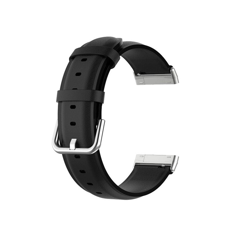 Leather Fitbit Versa 4 & Sense 2 Band Replacement Strap Black  