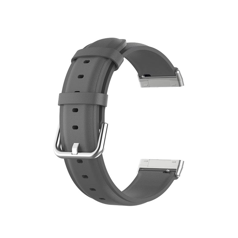 Leather Fitbit Versa 4 & Sense 2 Band Replacement Strap Grey  