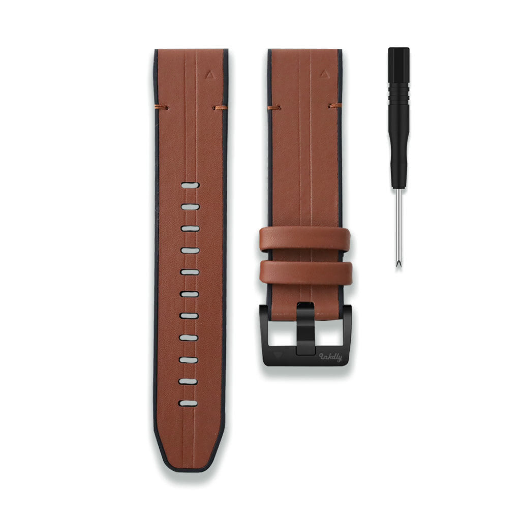 Leather Garmin Forerunner 955 Bands Replacement Quick Change (22mm) Brown