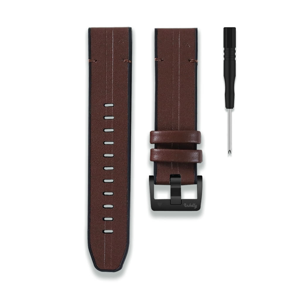 Leather Garmin Forerunner 955 Bands Replacement Quick Change (22mm) Coffee