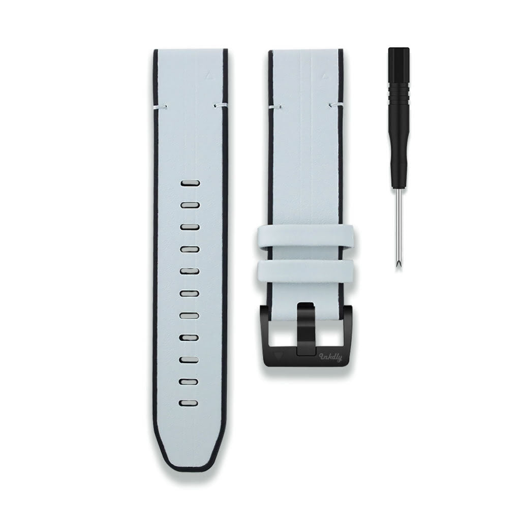 Leather Garmin Forerunner 955 Bands Replacement Quick Change (22mm) White