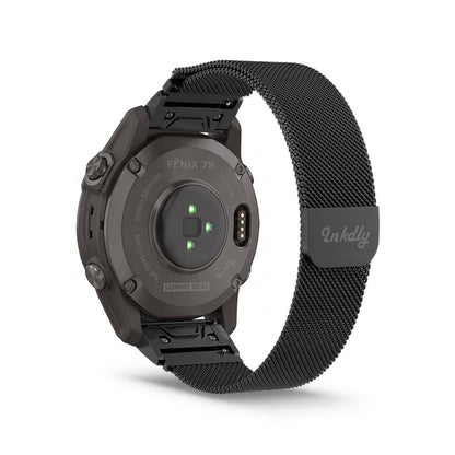 Milanese Garmin Fenix 7S Bands Magnetic Lock Quick Change (20mm) Black Night