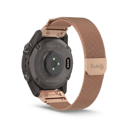 Milanese Garmin Fenix 7S Bands Magnetic Lock Quick Change (20mm) Rose Gold