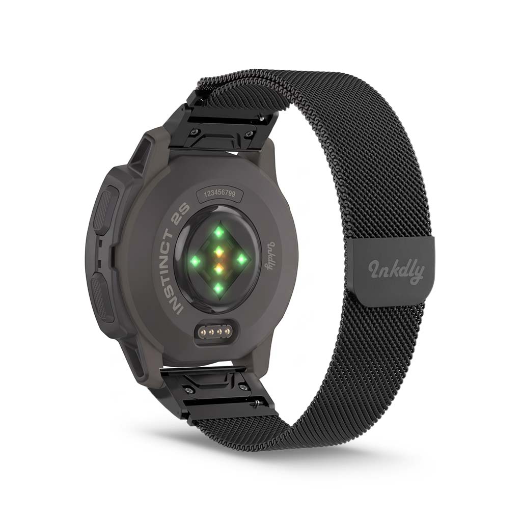 Milanese Garmin Instinct 2S Bands Magnetic Lock Quick Change (20mm) Black Night
