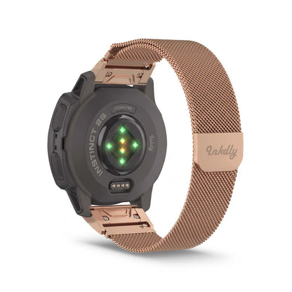Milanese Garmin Instinct 2S Bands Magnetic Lock Quick Change (20mm) Rose Gold