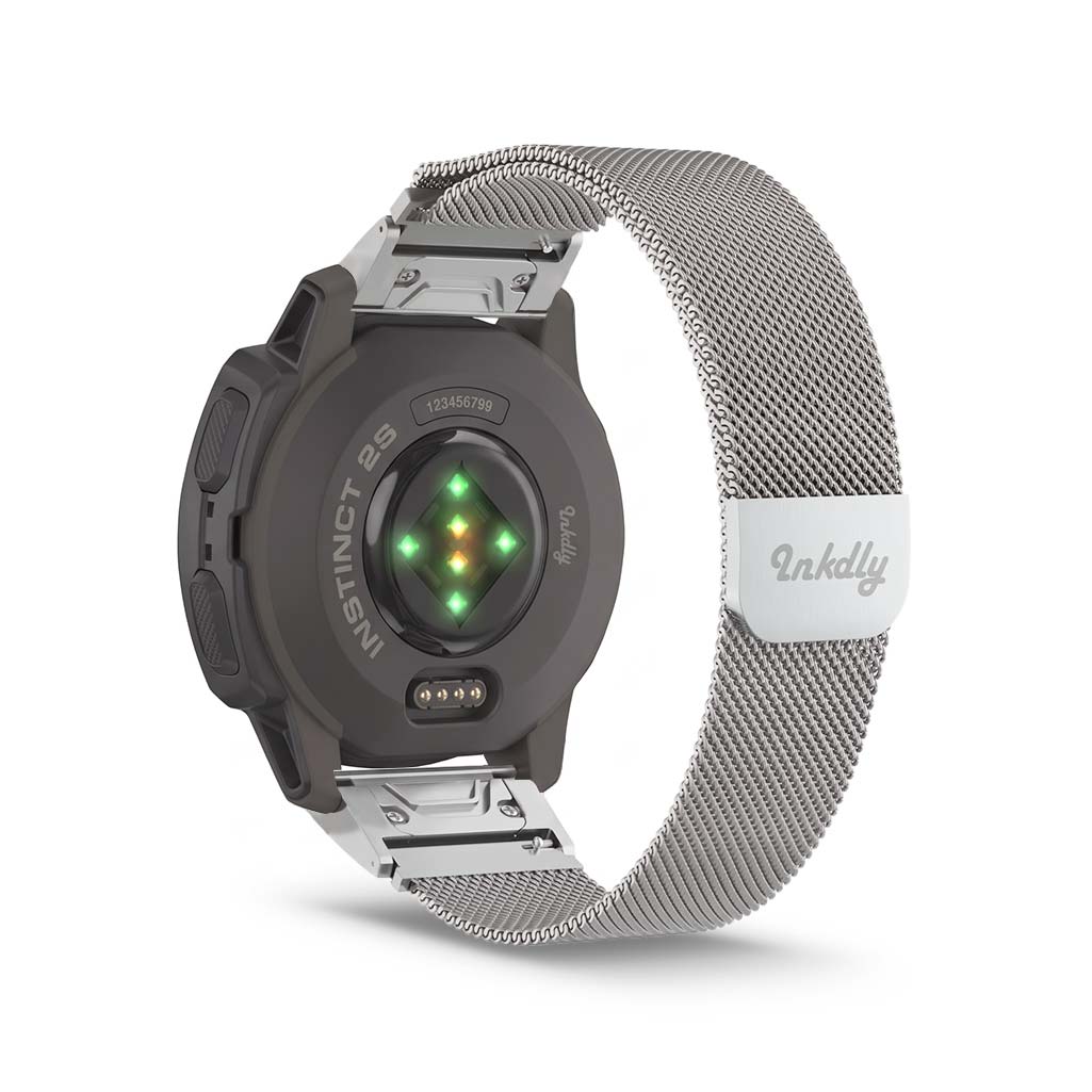 Milanese Garmin Instinct 2S Bands Magnetic Lock Quick Change (20mm) Silver Steel