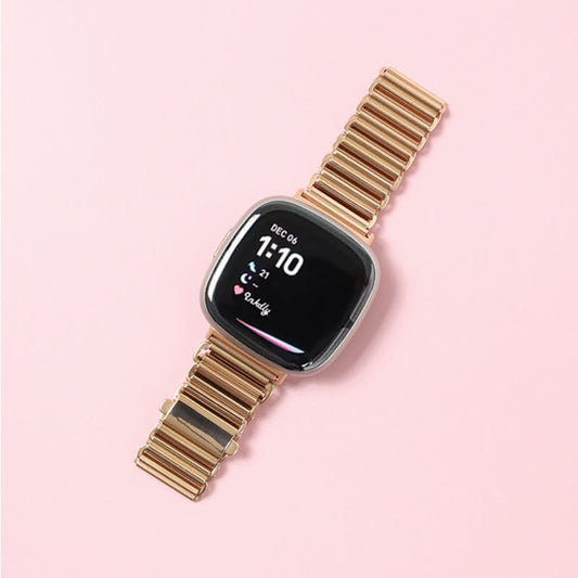 Phoebe Stainless Steel Fitbit Versa 4 & Sense 2 Watch Band Rose Gold  