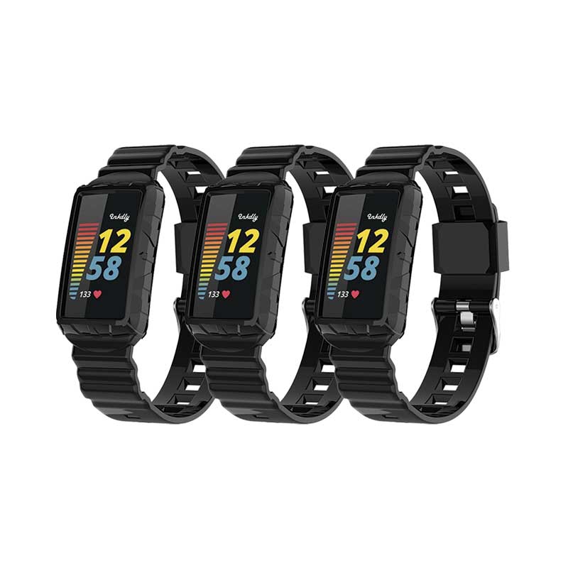Retro Fitbit Charge 5 Bands Replacement Straps Black (3-Pack)  