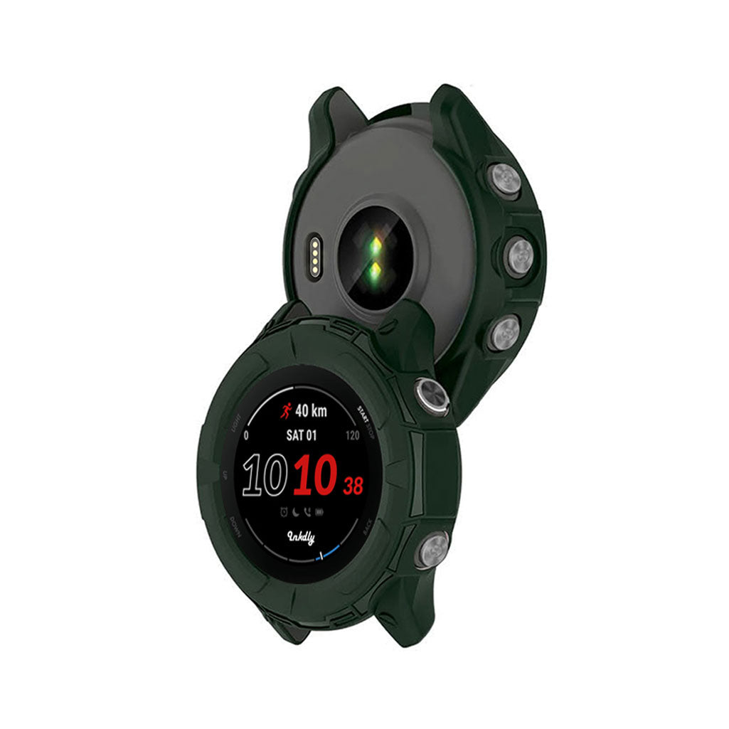 Rugged Garmin Forerunner 255 Protective Cover Case Olive Green