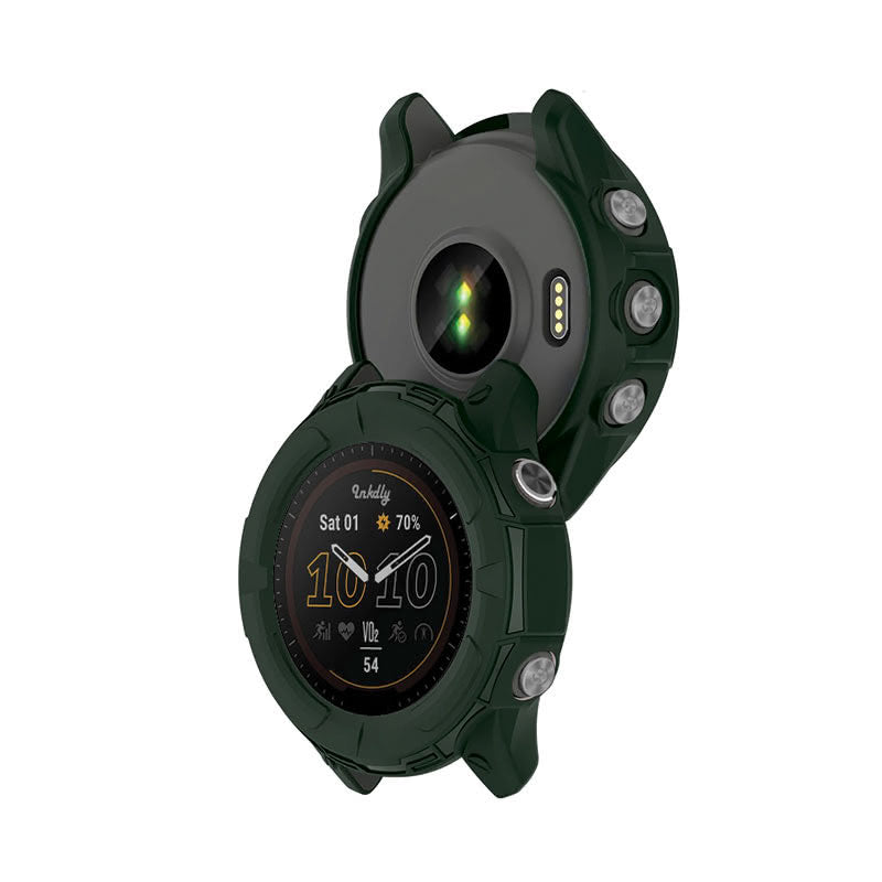 Rugged Garmin Forerunner 955 Protective Cover Case Olive Green